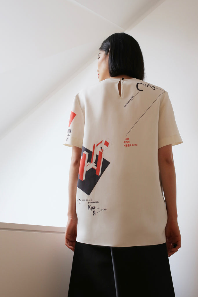 EL LISSITZKY T-shirt in printed silk